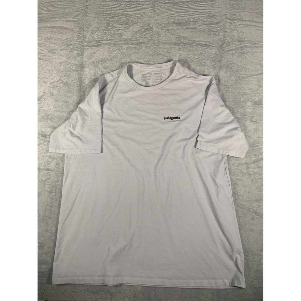 Patagonia P-6 Logo Responsibili-Tee Men XXL White Short Sleeve T-Shirt Regular